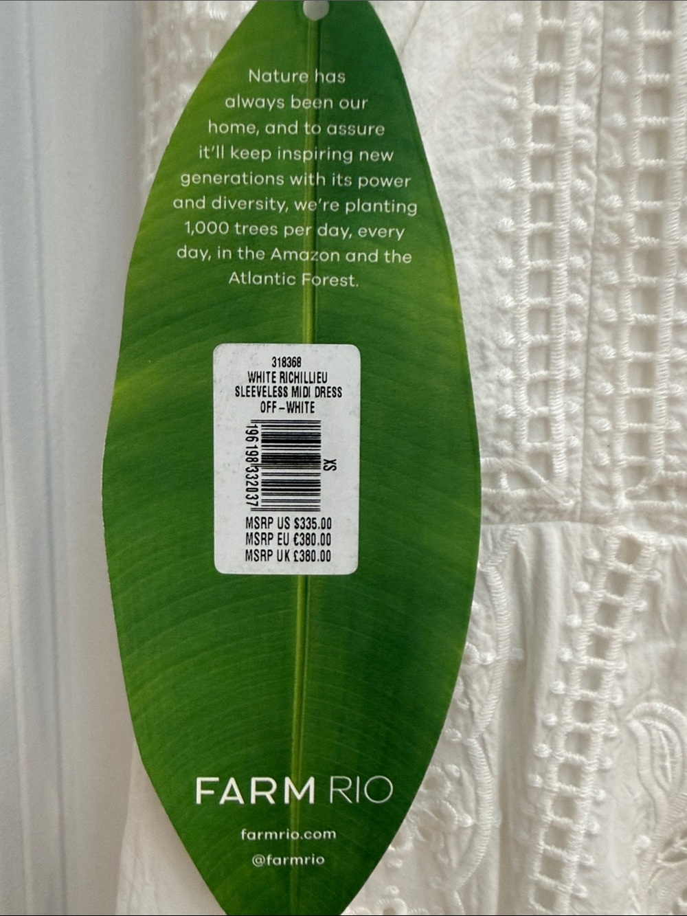 Farm Rio white richillieu midi dress - Picture 3 of 4